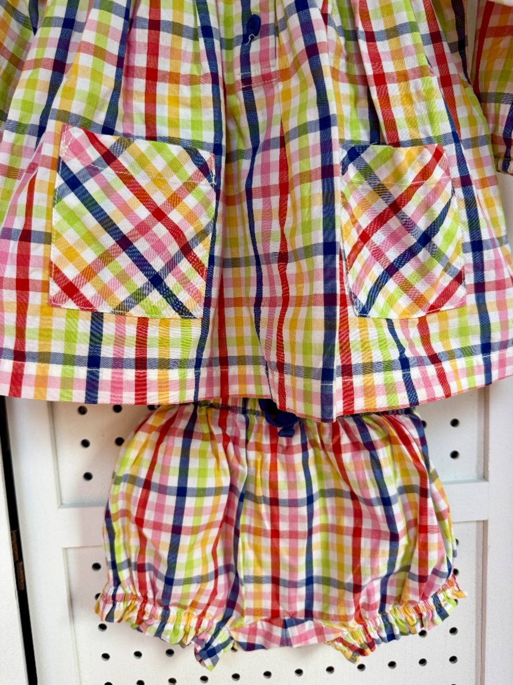 Hanna Andersson Multicolor Plaid Baby Dress & Bloomer Set - Size 6 - 12M - Picture 3 of 7